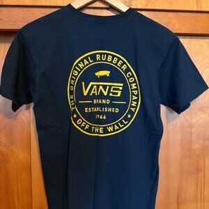 Vans Small Navy Blue "Original Rubber Co." Logo T-Shirt